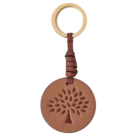 Mulberry Tree Leather Keyring Sable & Bright Oak
